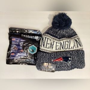 NFL New England Patriots New Era Adult Size One Size Beanie And Face Mask New